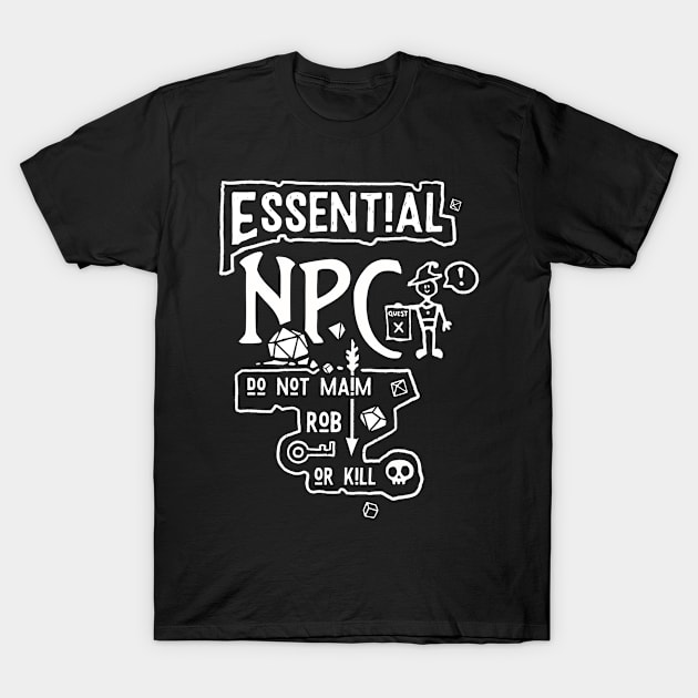 Essential NPC | Non-Playable Character in Dungeons and Dragons T-Shirt by keyvei